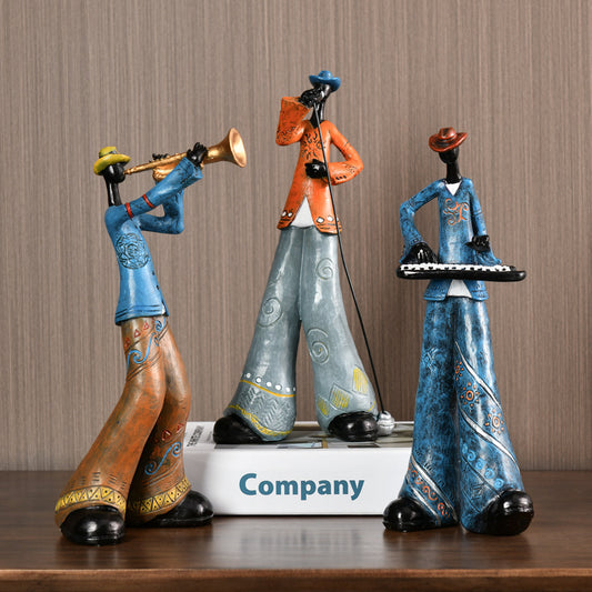 Elegant Piano Player Resin Sculpture