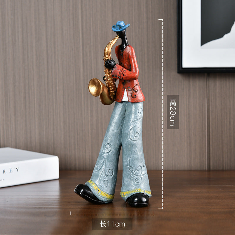Emotional Saxophone Player Resin Sculpture