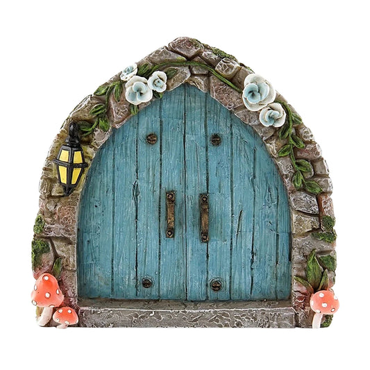 Fairy Door Wooden Garden Ornament (Blue)