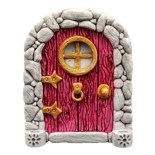 Fairy Door Wooden Garden Ornament (Red)