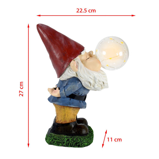 Bubble-Blowing Garden Gnome with Solar Light