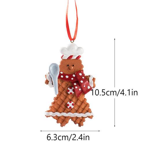 Gingerbread Man with Spoon Ornament for Christmas Tree Decoration