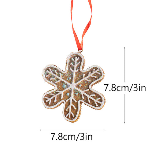 Gingerbread Snowflake Ornament for Christmas Tree Decoration
