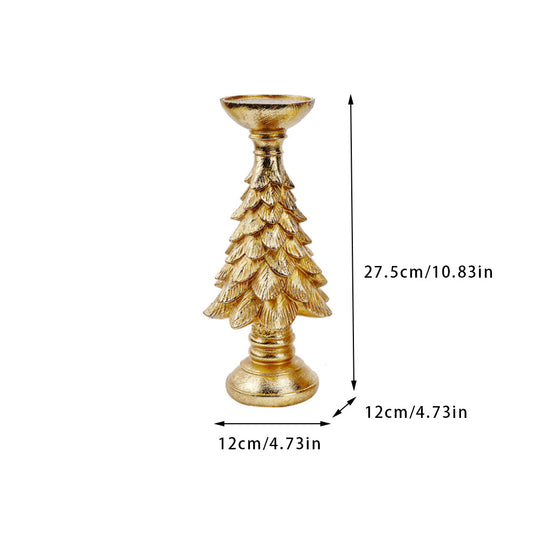 Golden Christmas Tree Candle Holder