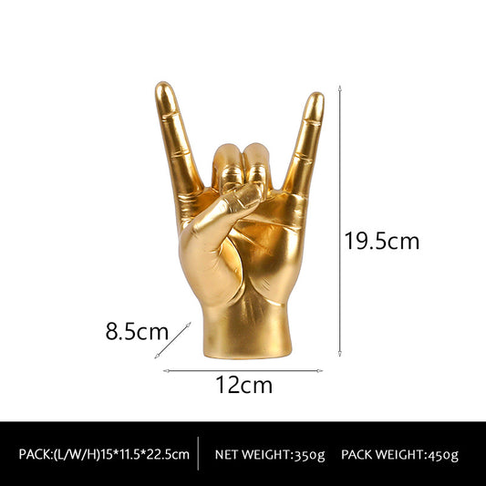Golden Left Hand Rock Gesture Model