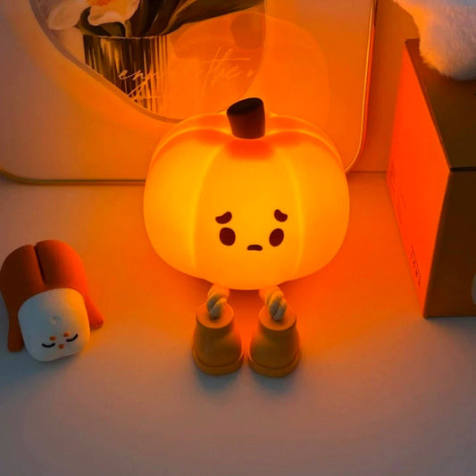 Halloween Sad Little Pumpkin Colorful Night Light