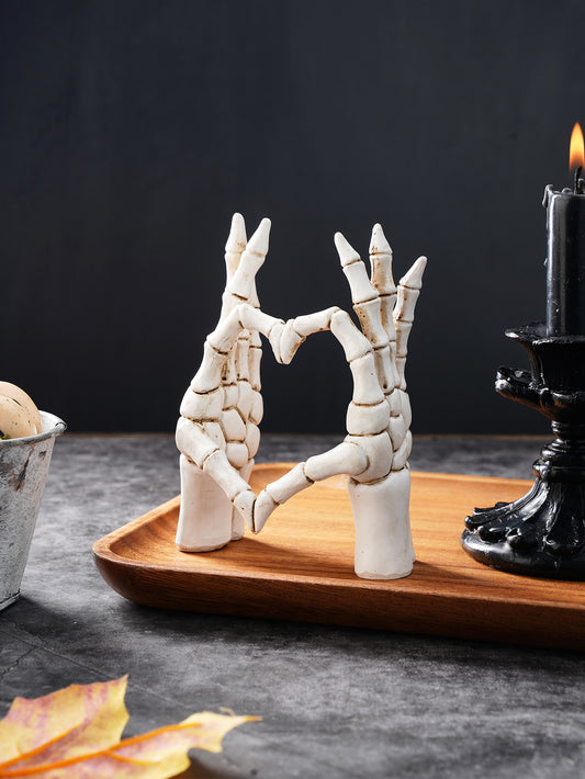 Skeleton Hand Heart Resin Ornament