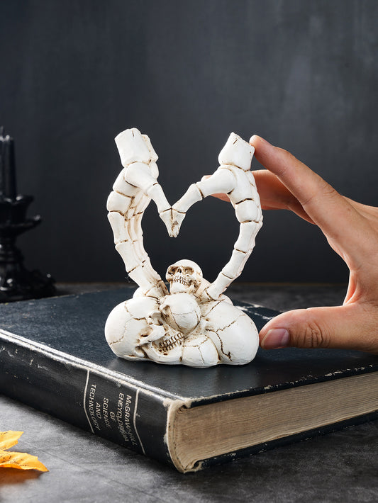 Skeleton Hands Skull Resin Ornament