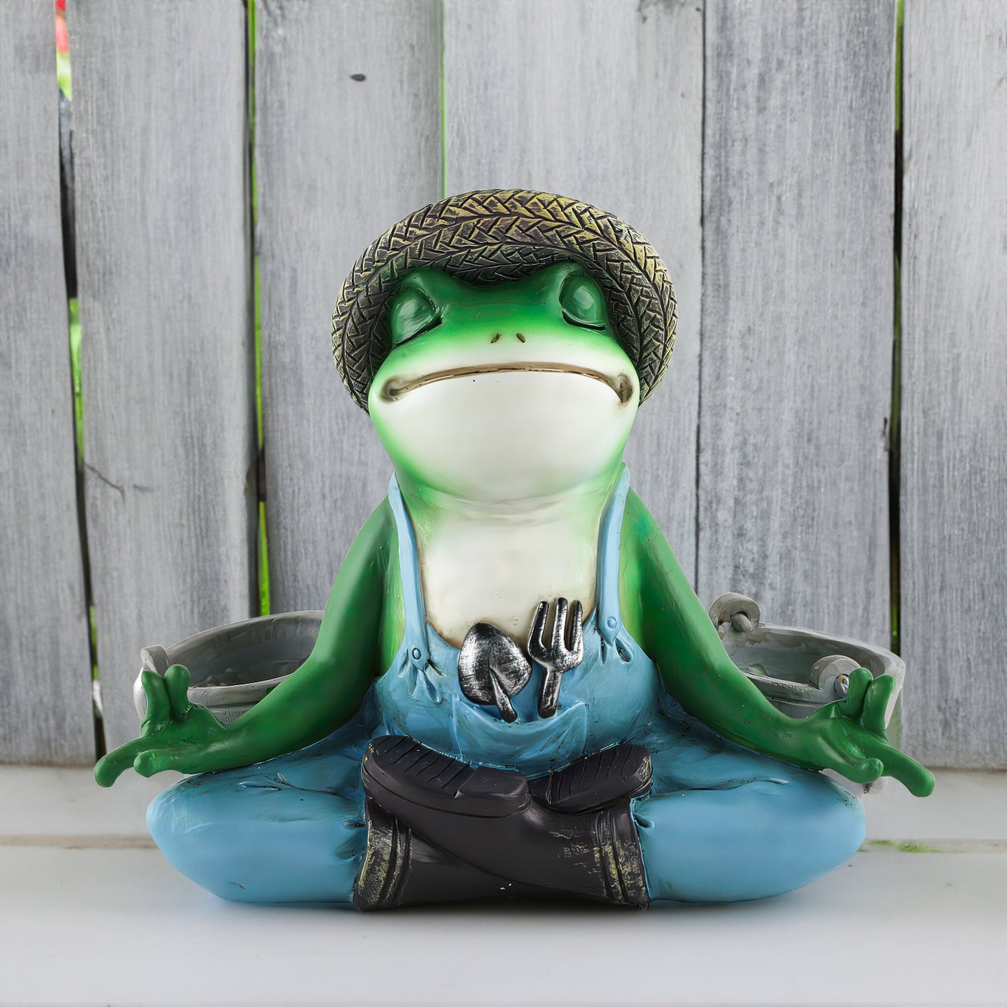 Zen Frog Resin Planter Decoration ( Plant Not Included )
