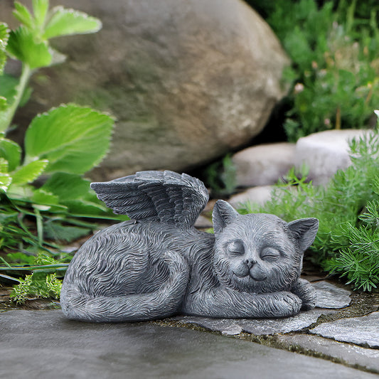 Angel Cat Memorial Statue