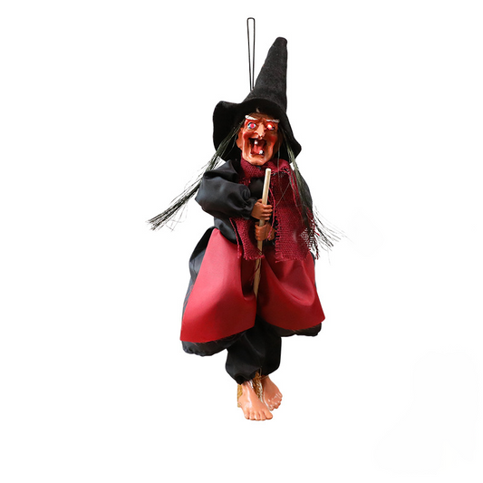 Black Flying Witch Halloween Hanging Decoration