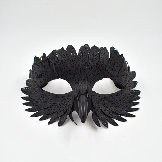 Black Owl Feather Half-Face Mask