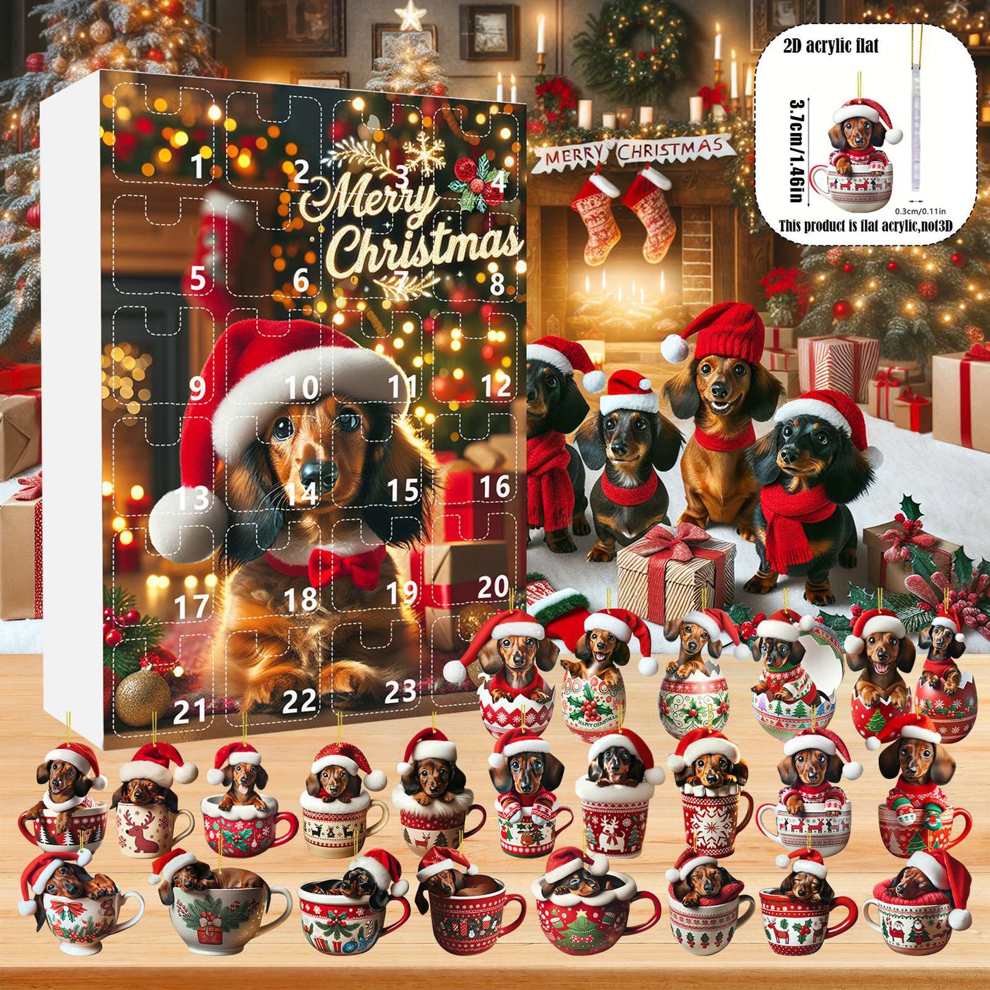 Christmas Dachshund Mug Ornament Blind Box