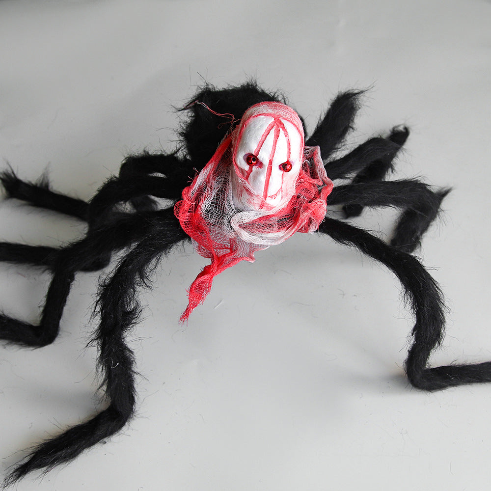 Creepy Skull Face Plush Spider