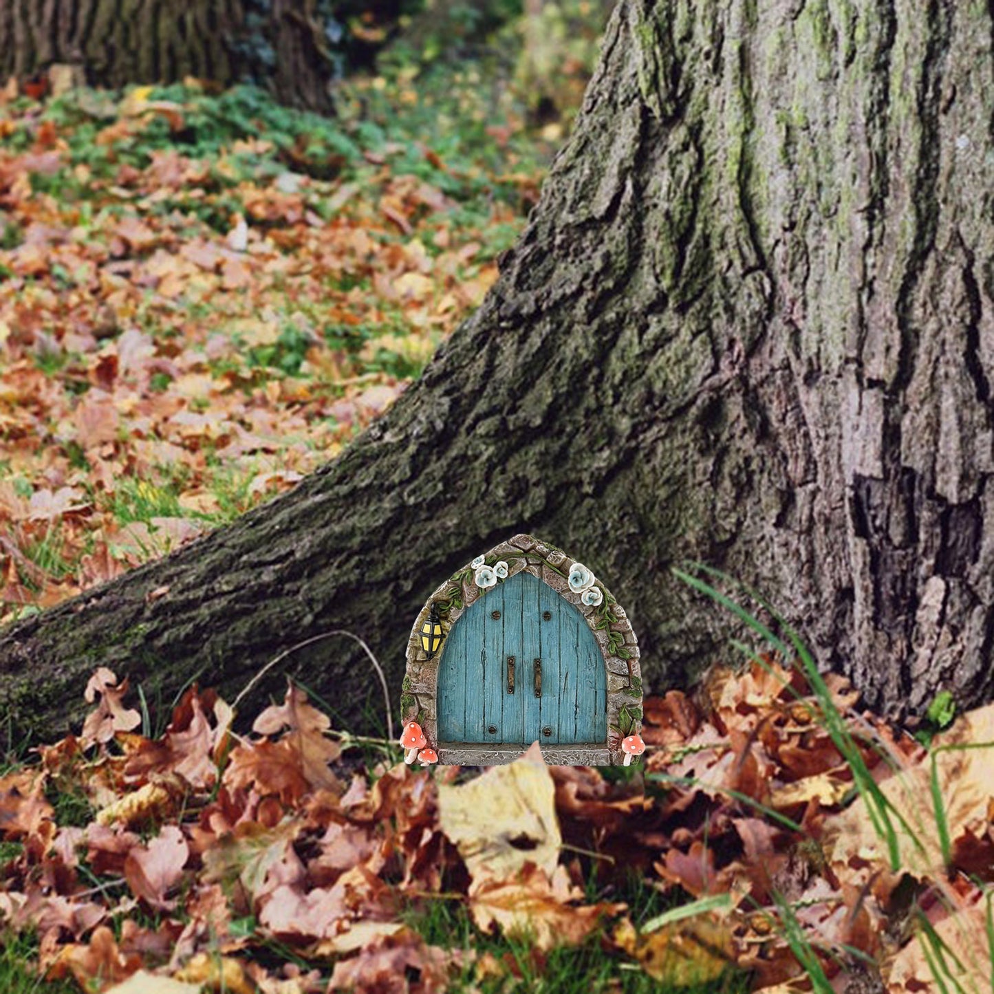 Fairy Door Wooden Garden Ornament (Blue)