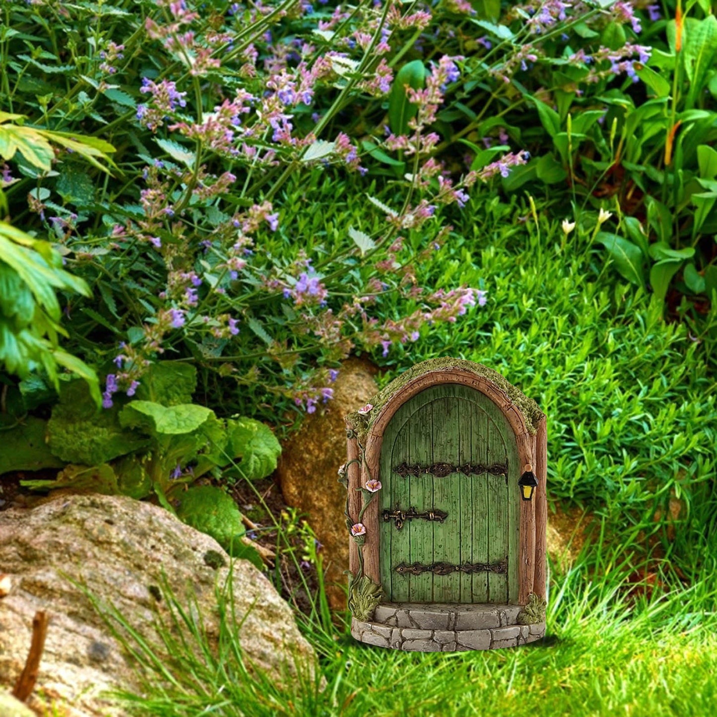 Fairy Door Wooden Garden Ornament (Green)