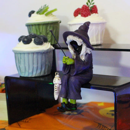 Fishing Witch Resin Ornament