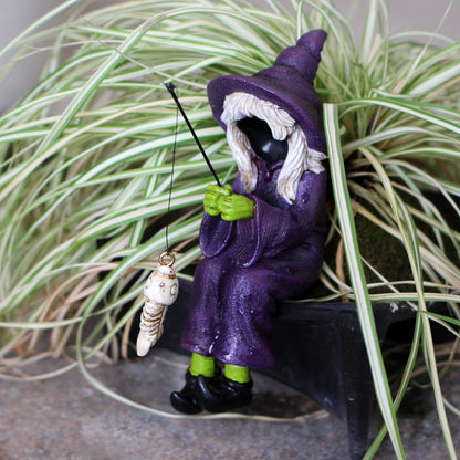Fishing Witch Resin Ornament