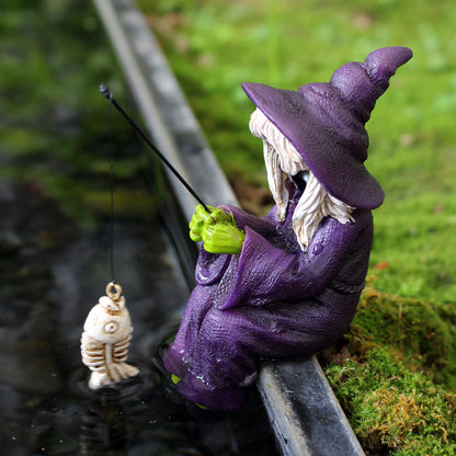 Fishing Witch Resin Ornament