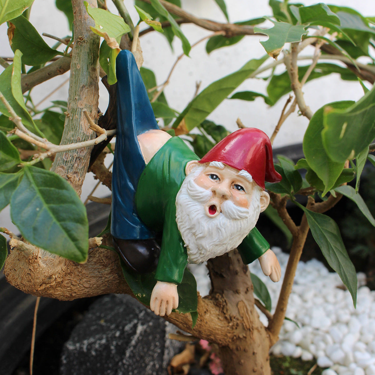 Funny Gnome Pot Hanger Statue