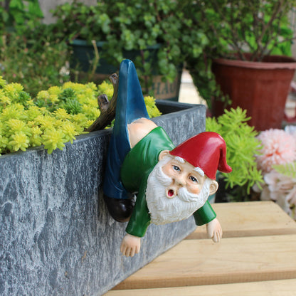 Funny Gnome Pot Hanger Statue