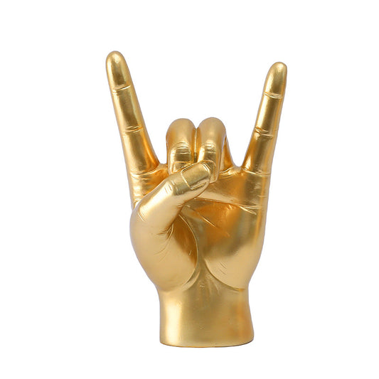 Golden Left Hand Rock Gesture Model