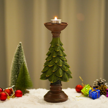 Green Christmas Tree Candle Holder