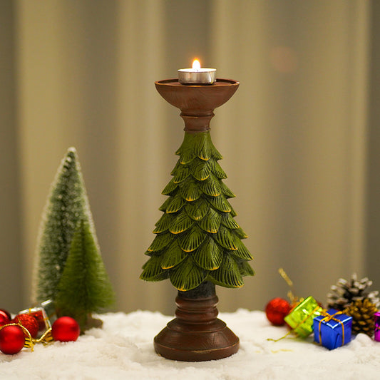 Green Christmas Tree Candle Holder