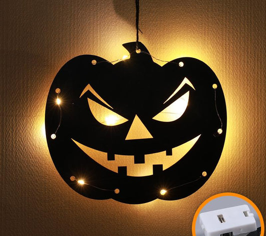 Halloween Light-Up Pumpkin Wall Hanging