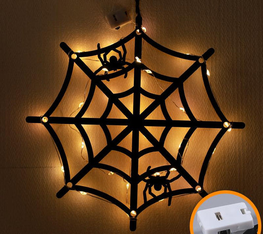 Halloween Light-Up Spider Web Wall Hanging