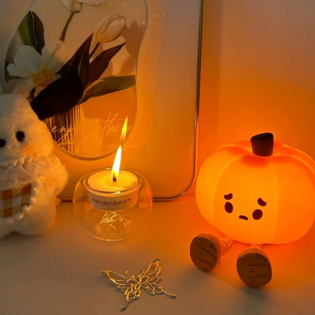 Halloween Sad Little Pumpkin Colorful Night Light