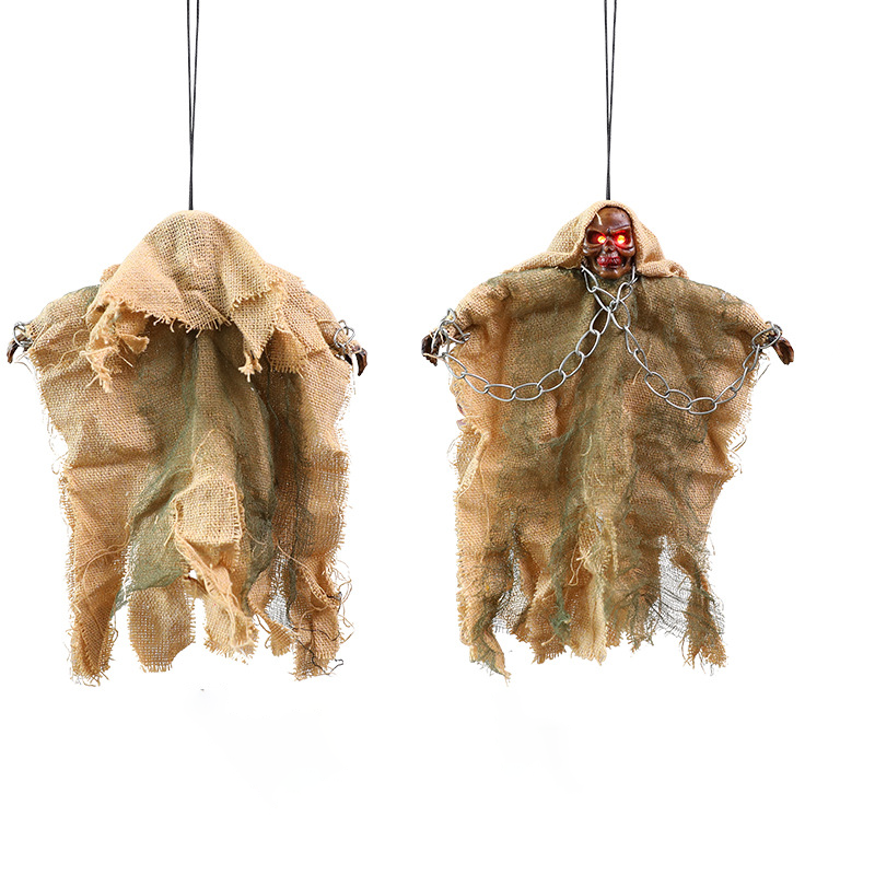 Halloween Hanging Yellow-Robed Ghost with Chains