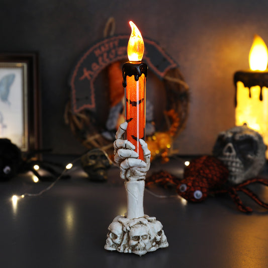 Large Orange Ghost Hand LED Candle Light