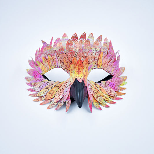 Maple Yellow Owl Feather Half-Face Mask