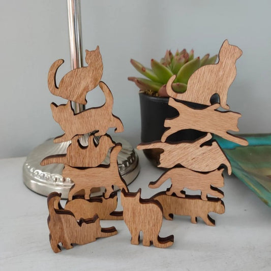Mini Yoga Stacking Cats Ornament