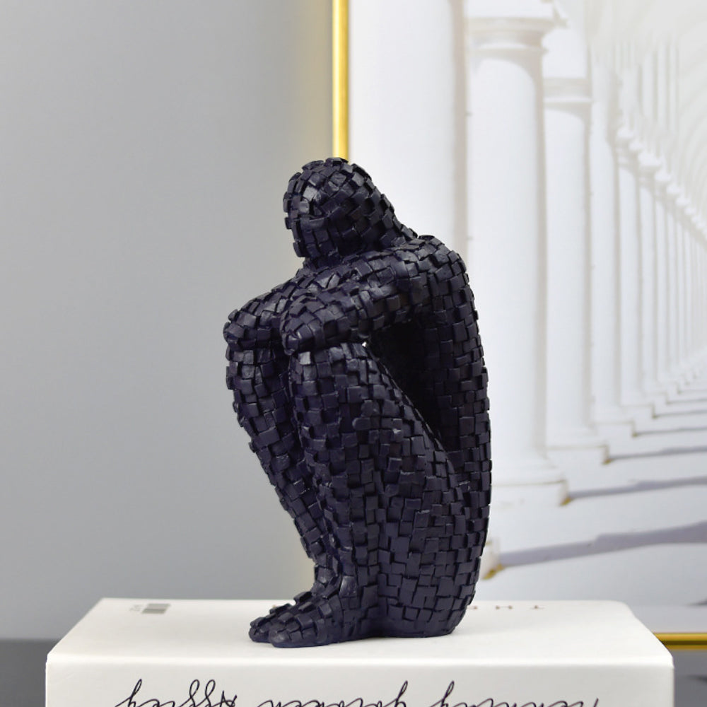 Blue Modern Mosaic Figure Sculpture