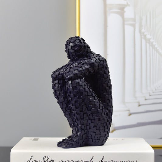 Blue Modern Mosaic Figure Sculpture