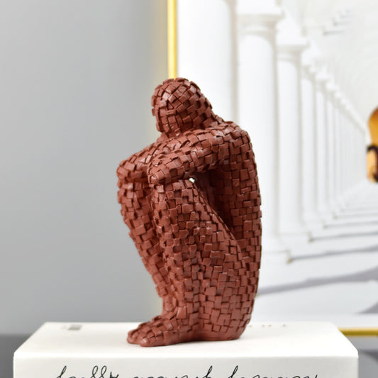 Red Modern Mosaic Figure Sculpture