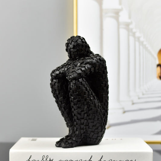Black Modern Mosaic Figure Sculpture