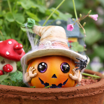 Pumpkin Elf Figurine with Hat