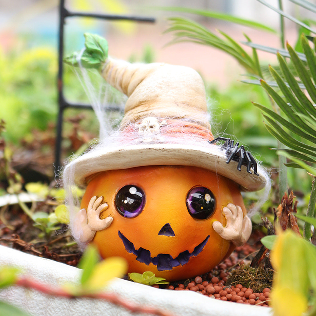 Pumpkin Elf Figurine with Hat