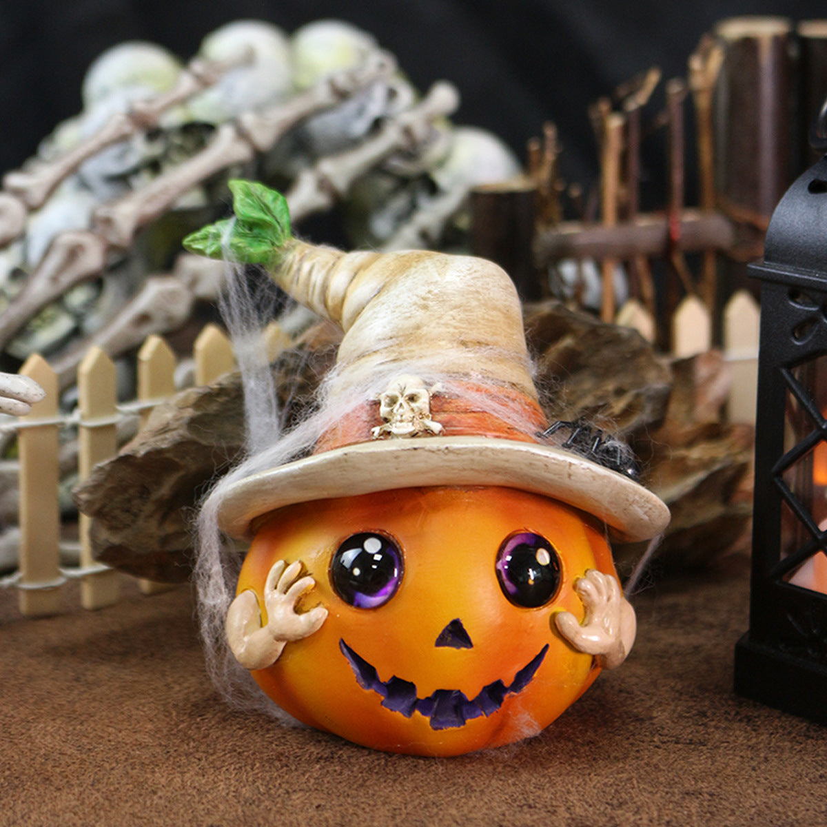 Pumpkin Elf Figurine with Hat