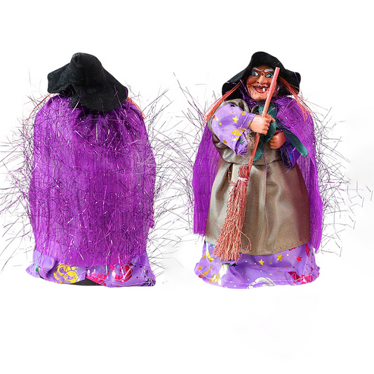 Purple Cloak Hanging Witch Halloween Decoration
