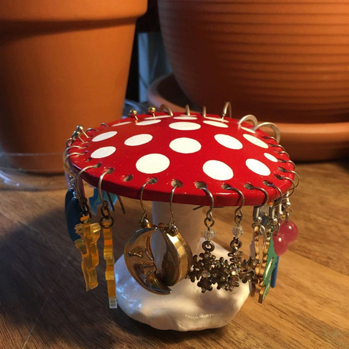 Red Mushroom Jewelry Holder Ornament