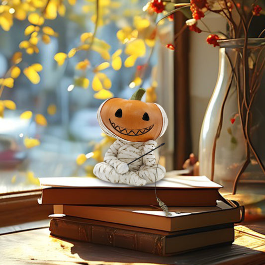 Resin Bandaged Pumpkin Fishing Ornament