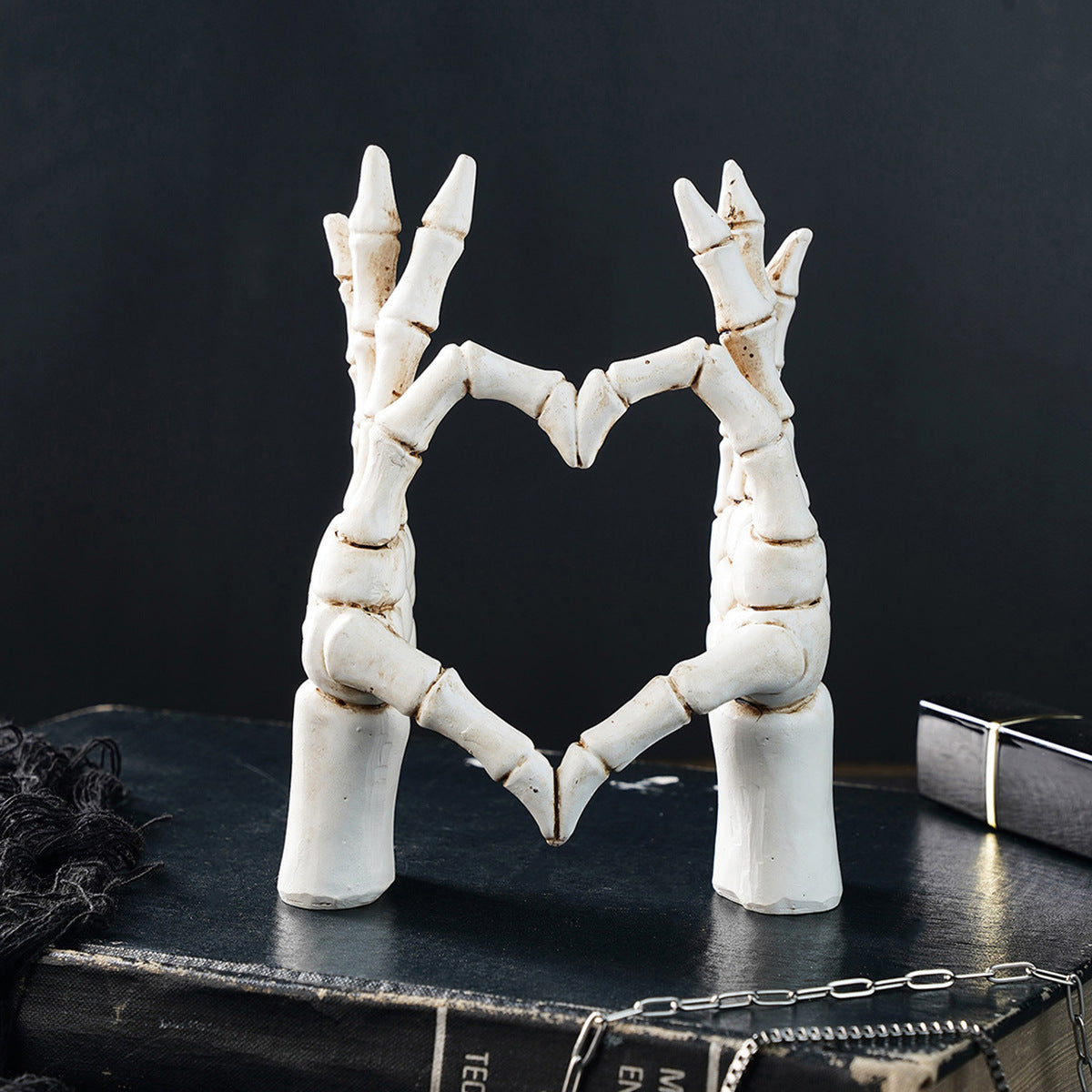 Skeleton Hand Heart Resin Ornament