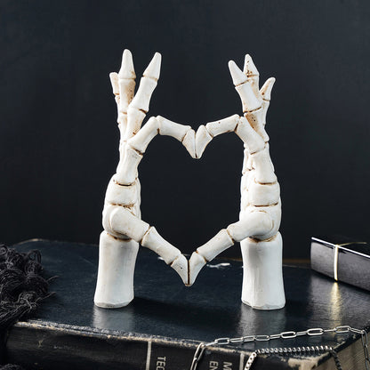 Skeleton Hand Heart Resin Ornament