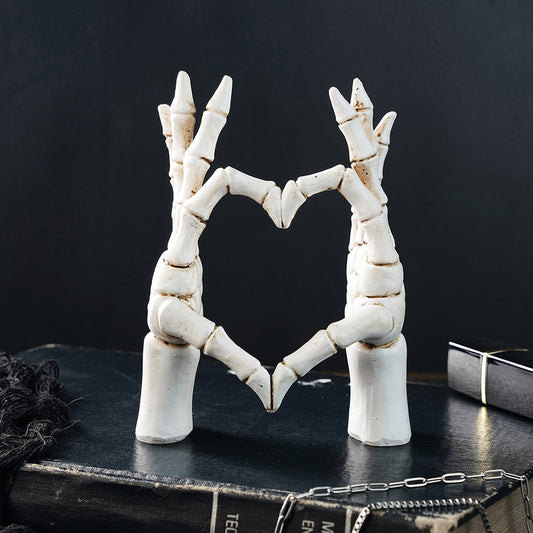 Skeleton Hand Heart Resin Ornament