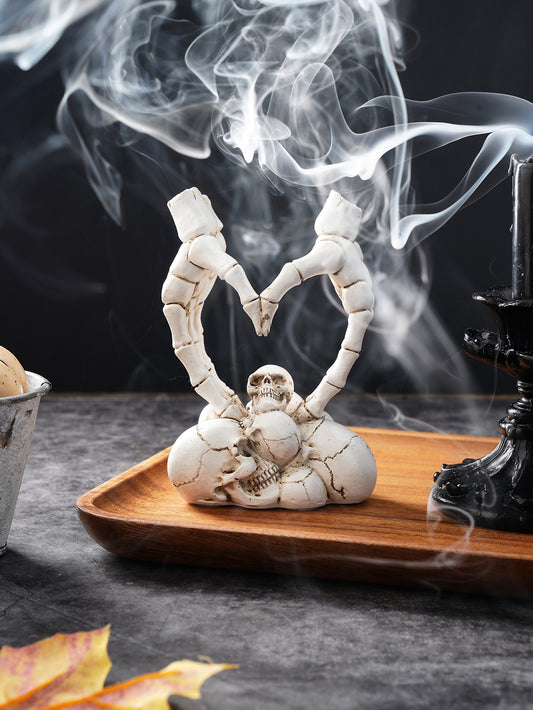 Skeleton Hands Skull Resin Ornament