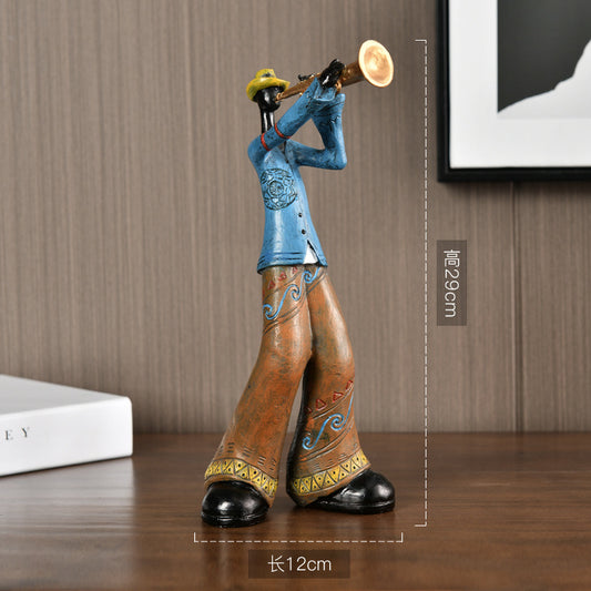 Soulful Trumpet Player Resin Sculpture